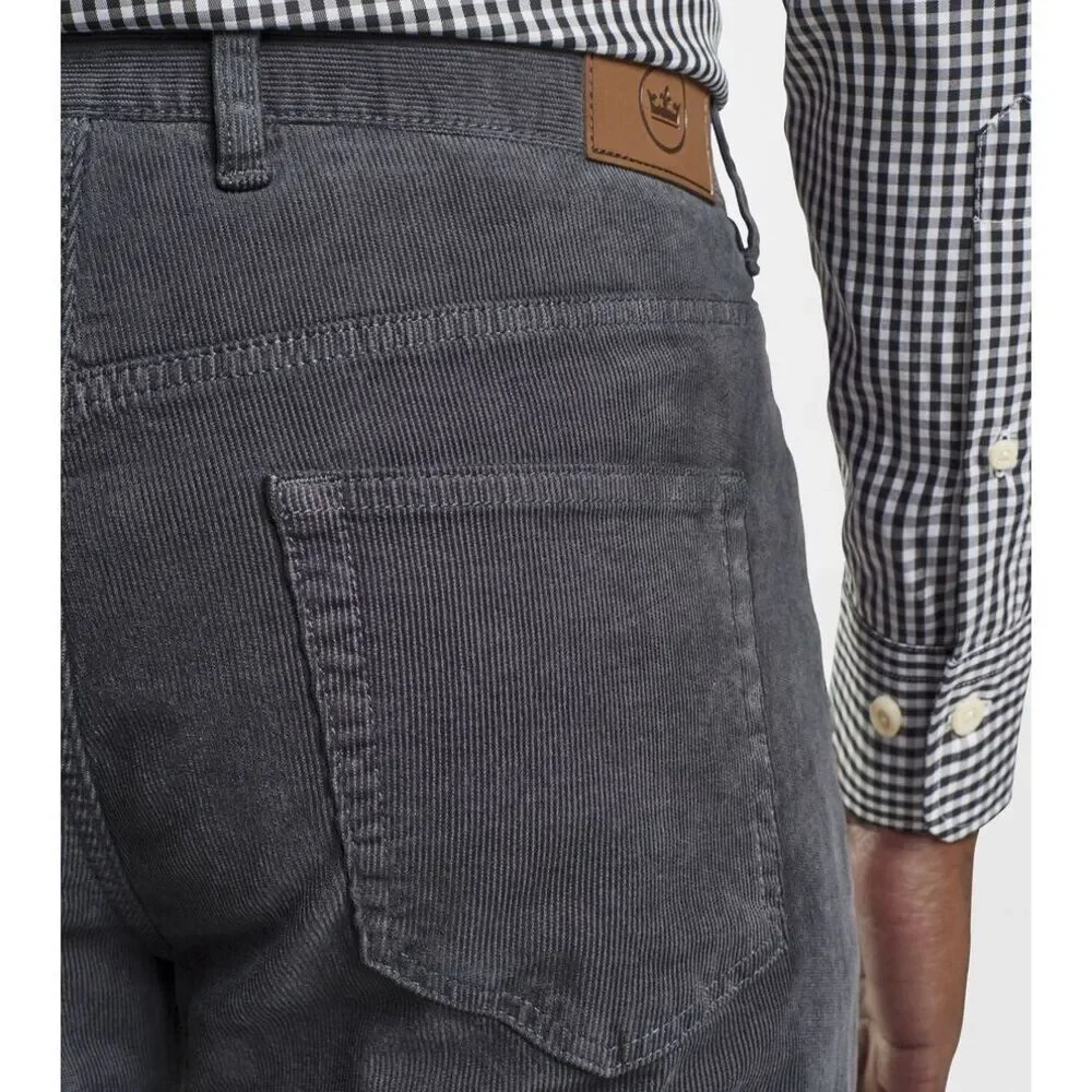 Peter Millar Pants Superior Soft Corduroy Five-Pocket Smoke‎ Gray 40x32